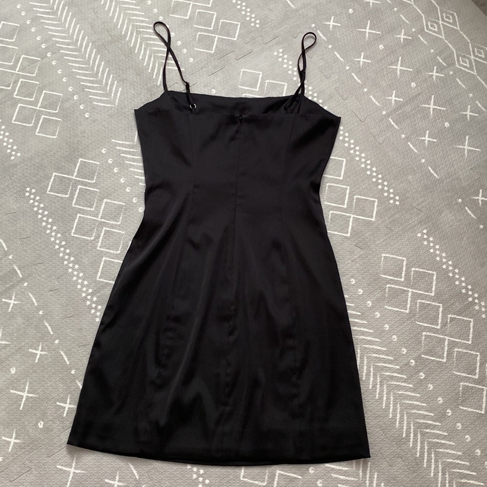 Sunday Best Black Satin Slip Mini Dress - Picture 4 of 5